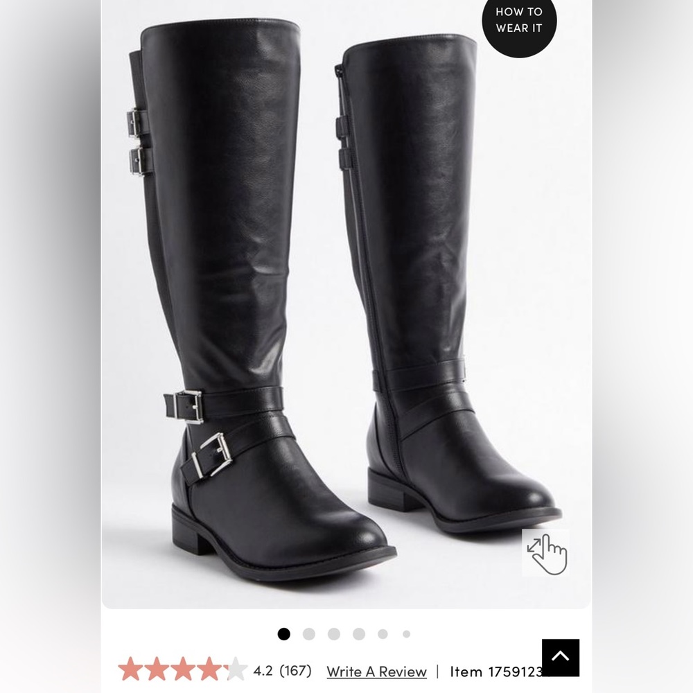 Torrid- Wide Calf Black Knee Boots - 11ww